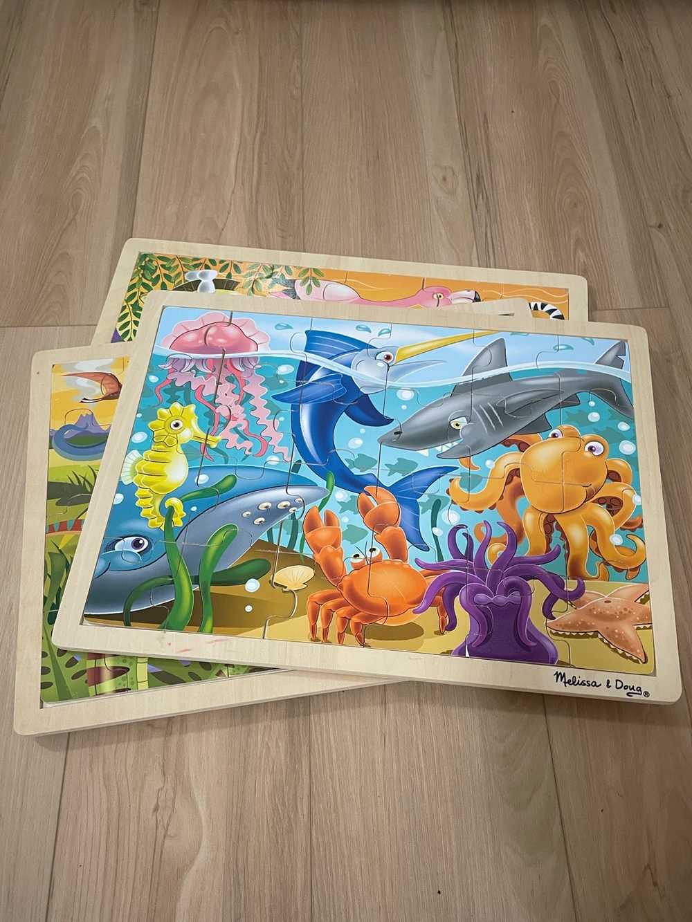Melissa & Doug 24 Piece Wooden Puzzles Set of 3